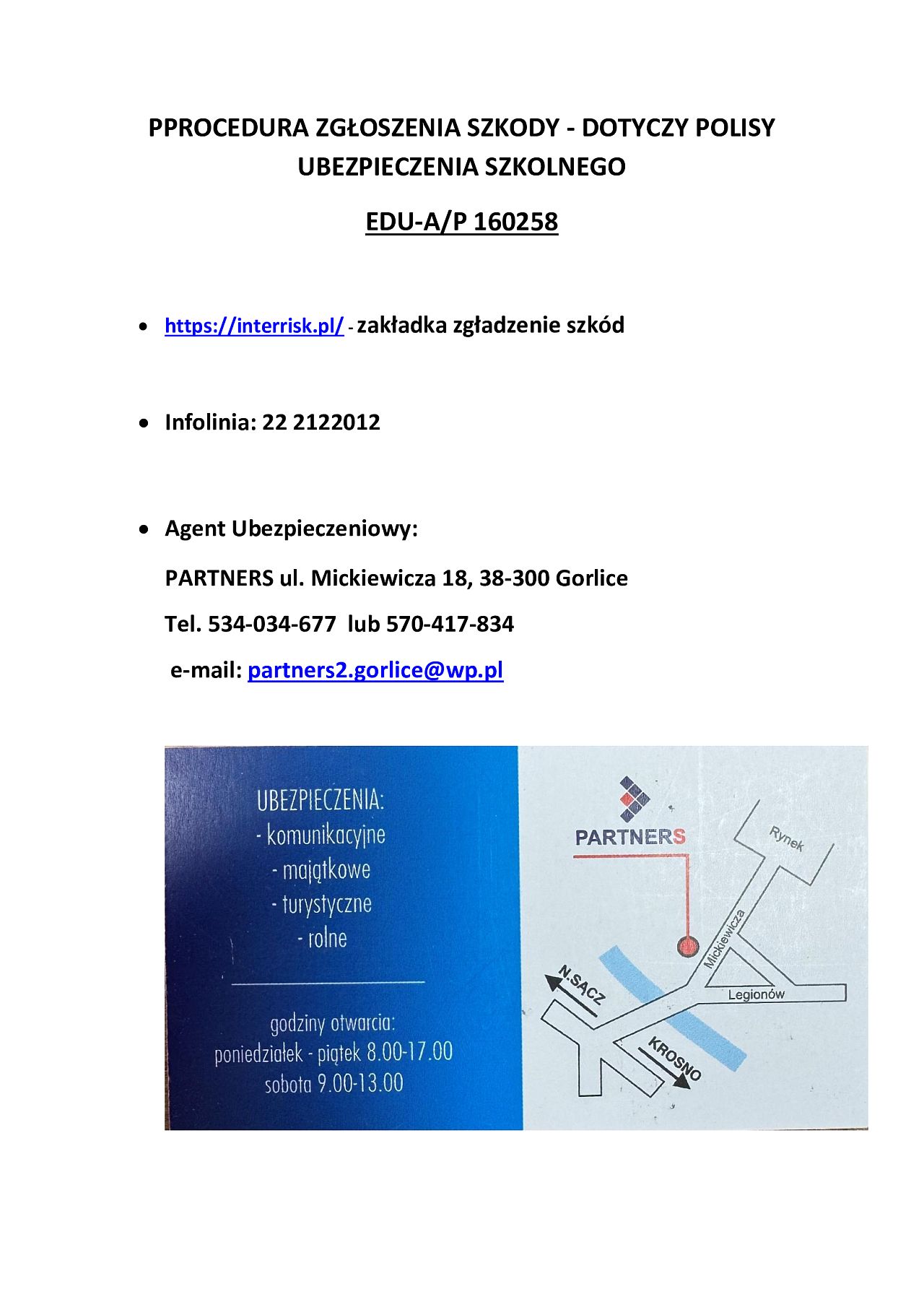 informacja o ubezpieczeniu 