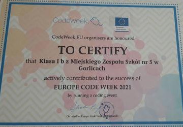„CodeWeek 2021” – Europejski Tydzień Kodowania w klasie Ib