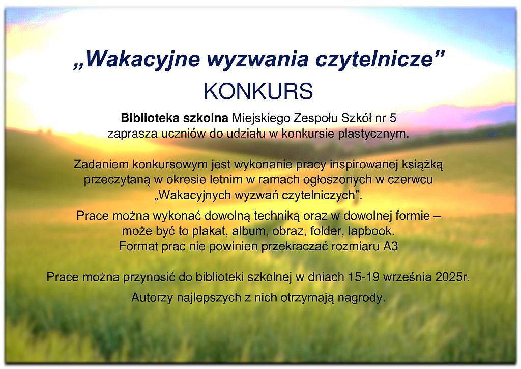 Wakacyjne wyzwania czytelnicze