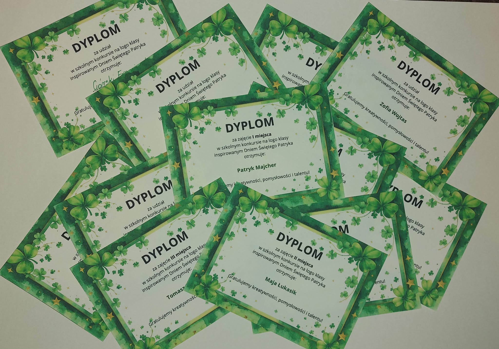Wyniki konkursu na logo klasy inspirowane Dniem Świętego Patryka